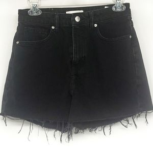H&M High Waisted Black Denim Shorts